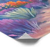 Surreal Mountain Sunset Landscape Painting ポスター (角)