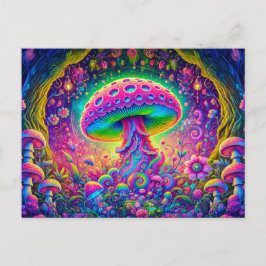 Surreal Mushroom Dream Psychedelic Colors in Fanta ポストカード
