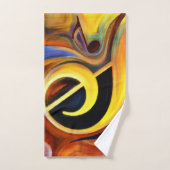 Surreal Music Notes油絵のレンディション バスタオルセット (ハンドタオル)