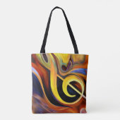 Surreal Music Notes Rendition Oil Painting トートバッグ (裏面)