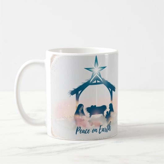 Surreal Nativity Peace on Earth Minimalist Classic コーヒーマグカップ (左)