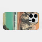 Surreal Ocean and Mountain Landscape with Waves iPhoneケース (裏面横)