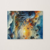 Surreal octopus and underwater scene ジグソーパズル (横)