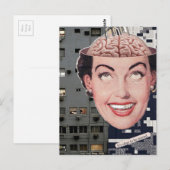 surreal ok to be scared woman collage ポストカード (正面/裏面)