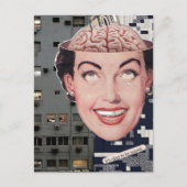 surreal ok to be scared woman collage ポストカード (正面)