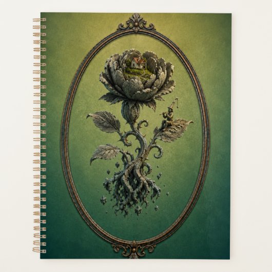 Surreal Peony Secret Garden Hardcover Notebook プランナー手帳 (正面)