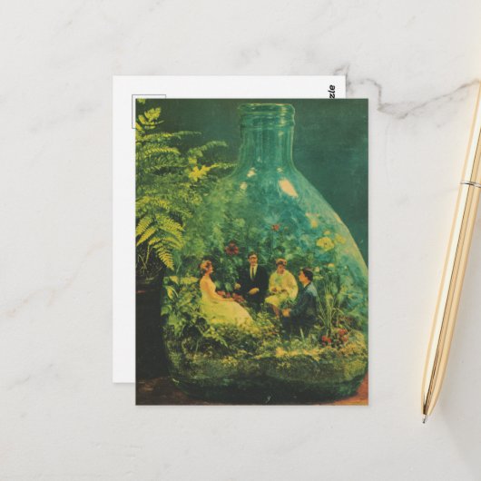 Surreal People Having a Party in a Bottle ポストカード (正面/裏面インサイチュ)