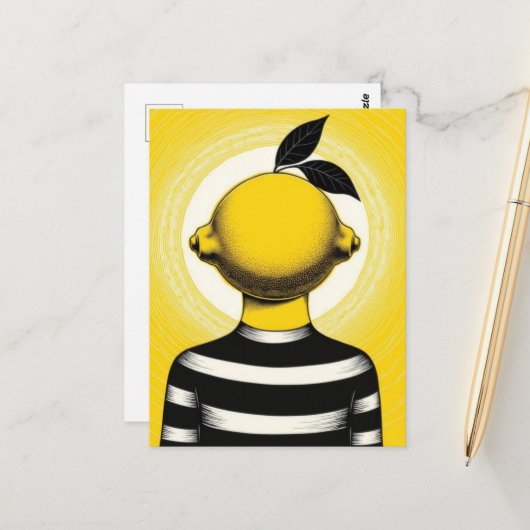 Surreal Person with a Lemon for a Head ポストカード (正面/裏面インサイチュ)