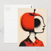 Surreal Person with an Apple Head ポストカード (正面/裏面)