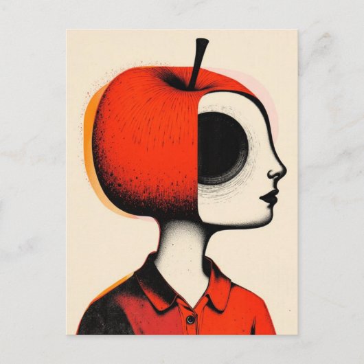Surreal Person with an Apple Head ポストカード (正面)