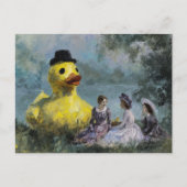 Surreal Picnic in Park With a Giant Duck in a Hat ポストカード (正面)