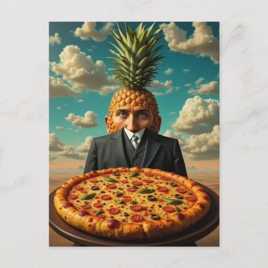 Surreal Pineapple Pizza Man ポストカード (正面)