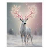 Surreal Pink Antler Reindeer ポスター (正面)