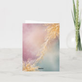 Surreal Pink Antler Reindeer Holiday Card カード (裏面)