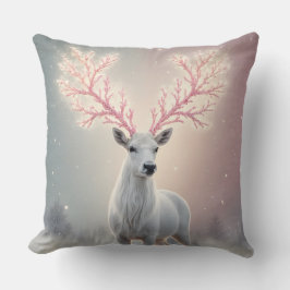 Surreal Pink Antler Reindeer Pillow クッション