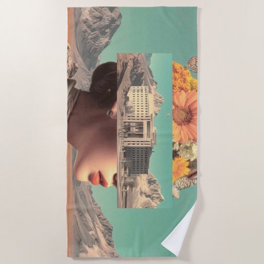 Surreal Portrait with Architectural Landscape ビーチタオル (正面)