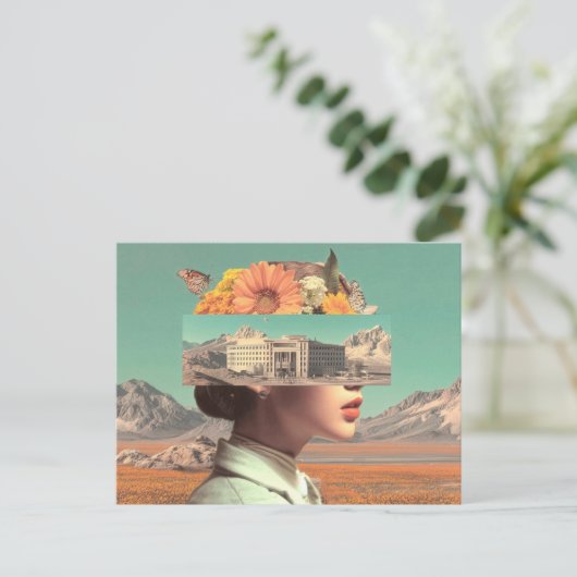Surreal Portrait with Architectural Landscape ポストカード (スタンド正面)