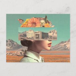 Surreal Portrait with Architectural Landscape ポストカード