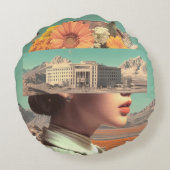 Surreal Portrait with Architectural Landscape ラウンドクッション (裏面)