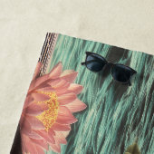 Surreal Portrait With Goldfish Flowers And Ocean ビーチタオル (インサイチュ)