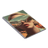 Surreal Portrait With Sunglasses Reflecting Flower ノートブック (右側)