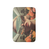 Surreal Portrait With Sunglasses Reflecting Flower バスマット (正面縦)