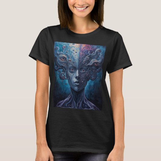 Surreal Psychedelic Multiple Eyes Split Vision Tシャツ (正面)