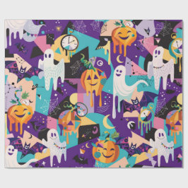 Surreal Purple Halloween ラッピングペーパー