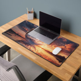 Surreal Reflective Sphere Containing Stars デスクマット