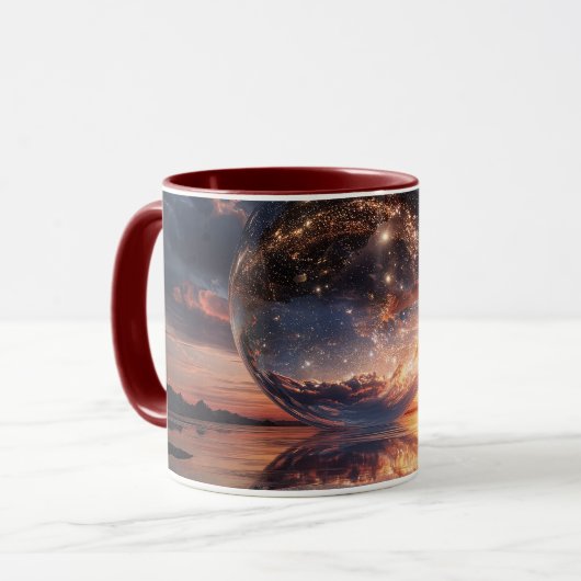 Surreal Reflective Sphere Containing Stars マグカップ (正面左)