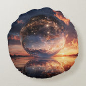 Surreal Reflective Sphere Containing Stars ラウンドクッション (裏面)