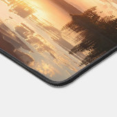 Surreal Reflective Sphere With Sunset Clouds Over  デスクマット (コーナー)