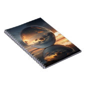 Surreal Reflective Sphere With Sunset Clouds Over  ノートブック (右側)
