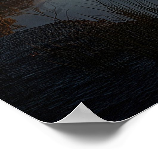 Surreal Reflective Sphere With Sunset Clouds Over  ポスター (角)