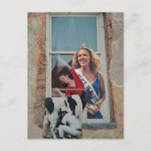 Surreal Retro Alice in Dairyland Collage ポストカード (正面)