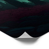 Surreal Retro Farm Landscape with Rocket Launch Ar ポスター (角)