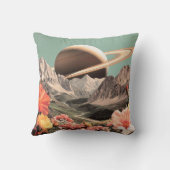 Surreal Saturn Over Mountain Valley クッション (裏面)