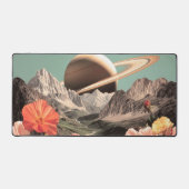 Surreal Saturn Over Mountain Valley デスクマット (正面)