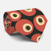 Surreal Stare Retro Eyeball Grid in Red & Black  ネクタイ (ロール)