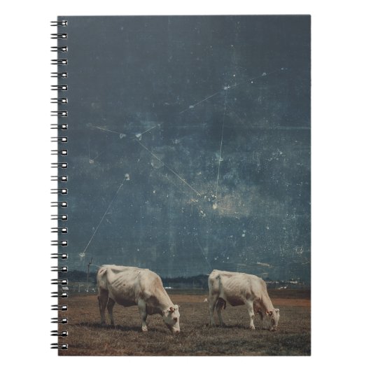 Surreal Starfield Pasture Cow Notebook ノートブック (正面)