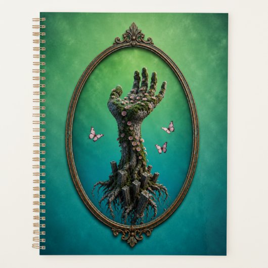 Surreal Stone Hand Daisies Notebook プランナー手帳 (正面)