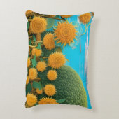 Surreal Sunflowers of Yarn アクセントクッション (裏面(縦))