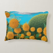 Surreal Sunflowers of Yarn アクセントクッション (裏面)