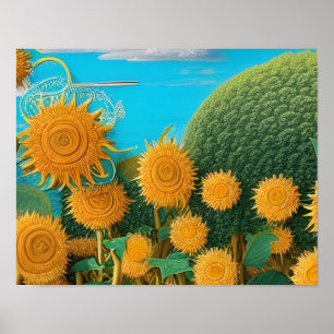 Surreal Sunflowers of Yarn ポスター