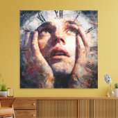 Surreal Time Trap Clock Human Concept Wall Art キャンバスプリント (インサイチュ (リビング))