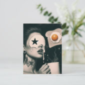 Surreal Toast, Eggs, and Coffee woman  ポストカード (スタンド正面)
