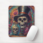 "Surreal Top Hat Skull" Art Mouse Pad マウスパッド (マウス)