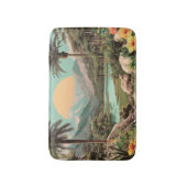 Surreal Tropical Lake With Palm Trees バスマット (正面縦)