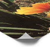 Surreal Tropical Lake With Palm Trees ポスター (角)