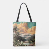 Surreal Tropical Valley With Palm Trees トートバッグ (裏面)